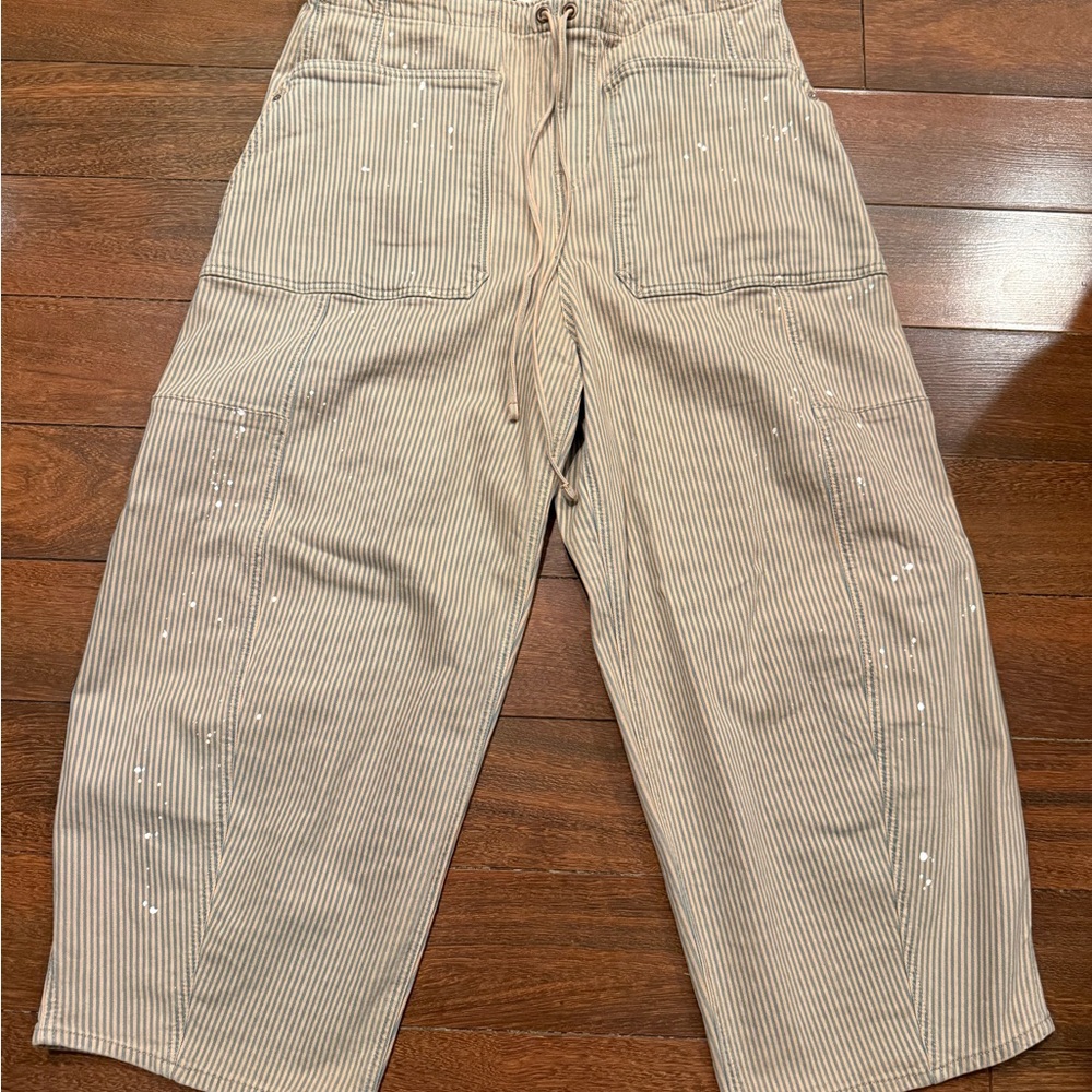 We The Free Women's Striped Tan Cargo Jeans